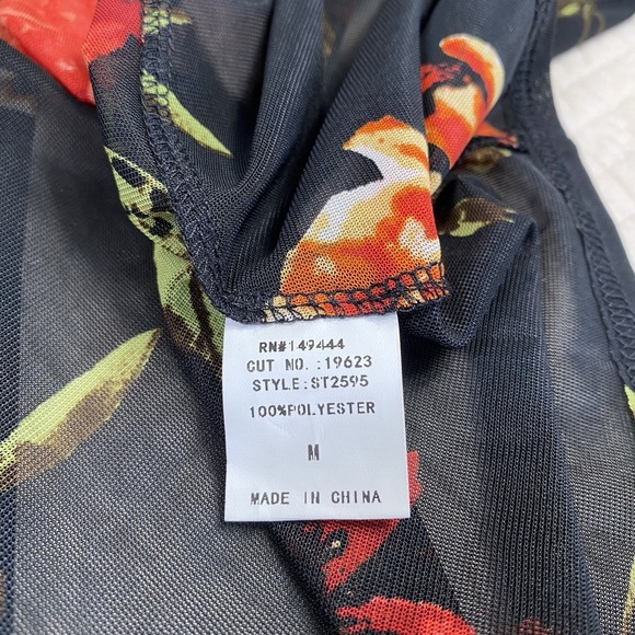 Ember Womens Floral Fairy Grunge Sheer Tie Front Cardigan Dress Sz M Whimsigoth - Picture 8 of 14